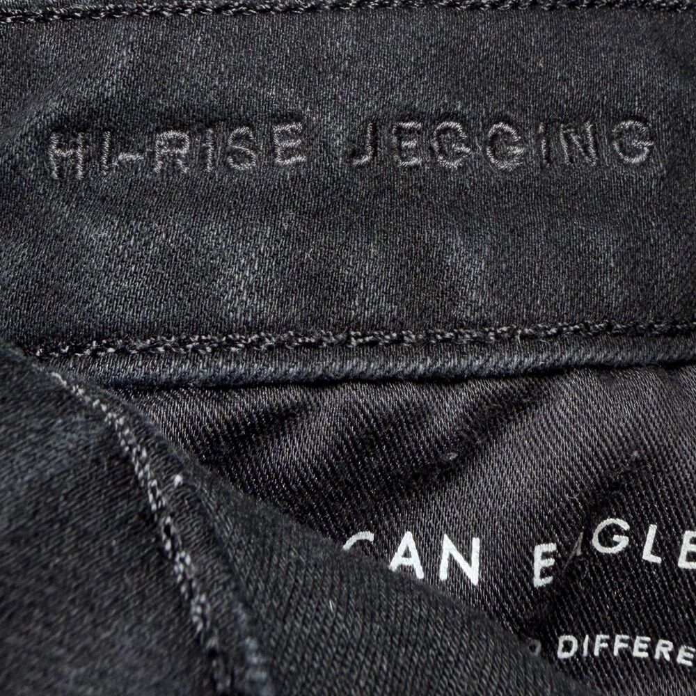American Eagle Womens Size 12 Long The Dream Jean Black High Rise Jegging Skinny - Picture 6 of 16